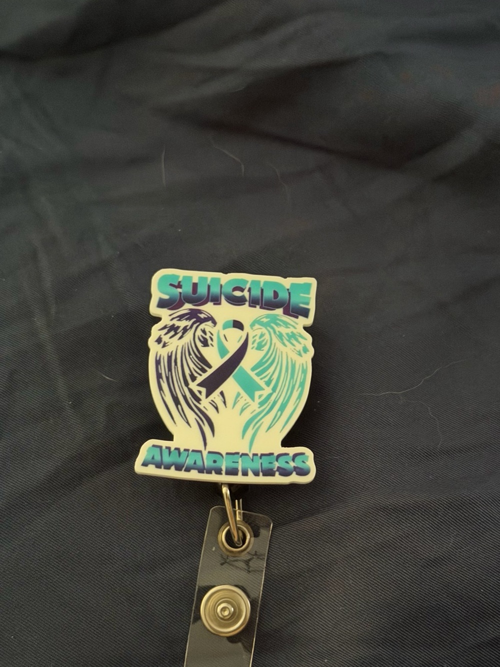 Suicide Awareness Teal & Black Badge Reel
